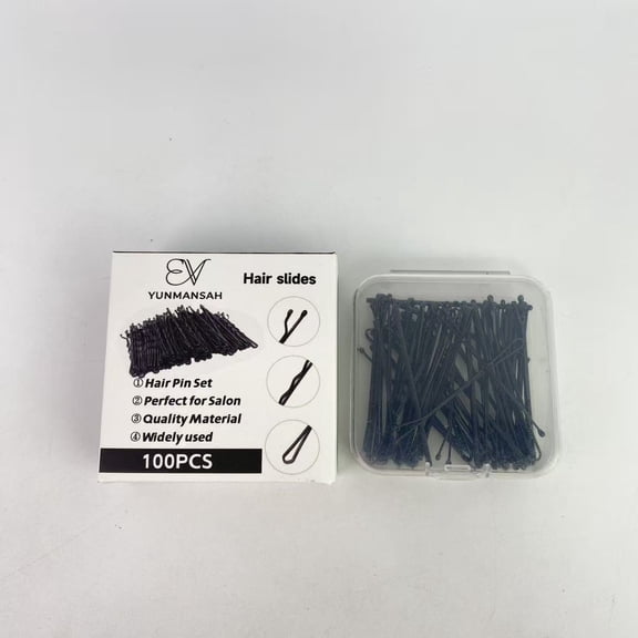 YUNMANSAH Hair slides,Black Hair Bobby Pins for Women, Bun Pins for Thick and Thin hair and All Hair Types with Case, 1.97 inch