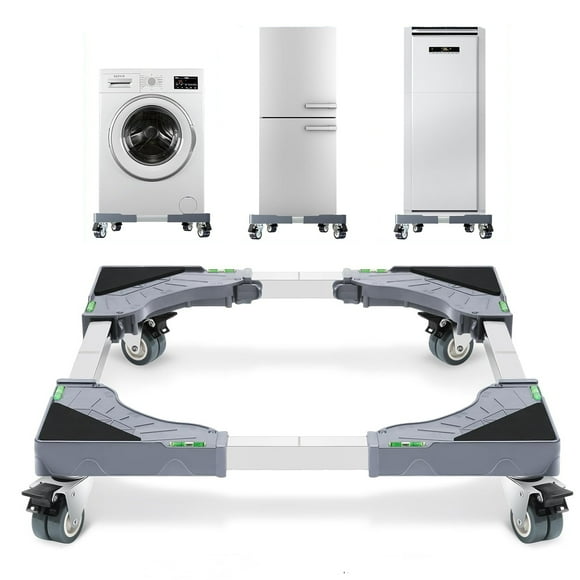 YUNMEIYI AAdjustable Furniture Dolly with 4 Dual-Locking Wheels, Universal Washing Machine Base Stand, Square Appliance Mover for Refrigerator, Mini-Fridge, Washer & Dryer, Moving Cart