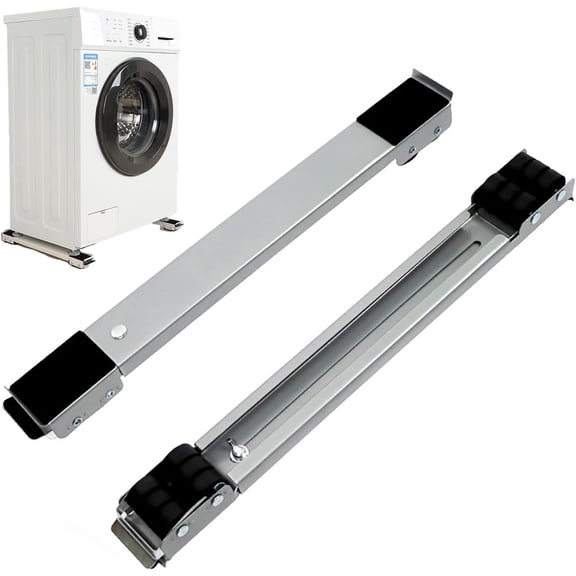 YUNMEIYI Washing Machine Adjustable Base Heavy Duty Extendable Appliance Furniture Dolly Mobile Roller with 24 Wheels Easy to move Fridge Stand Metal Movable Bracket Max Load 660lbs