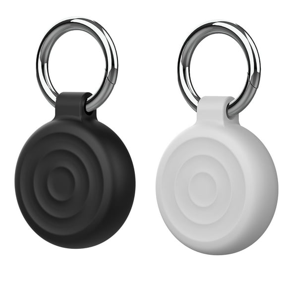 YUNOVA 2 Pack AirTag Case Waterproof Holder - IP68 Dustproof Shockproof Silicone Cover, Secure Keychain Companion for Luggage, Backpack, Keys, Pets (Compatible with Apple AirTag)​