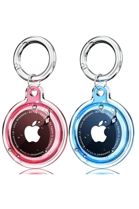 2 Pack IPX8 Waterproof AirTag Case with Keychain​ - Secure Tracker Cover Compatible with Apple AirTag for Luggage, Keys, Pet Collars