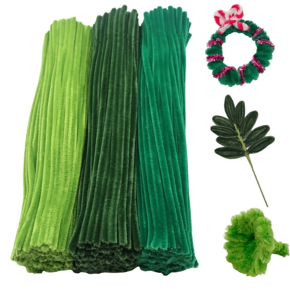 YUNOVA 300 PCs Chenille Stem Pipe Cleaners Craft Kit (3 Colors) - Thick Fuzzy Bendable DIY Supplies for Holiday Decorations, Kids Crafts, Floral Art Projects - Classrooms & Home Use