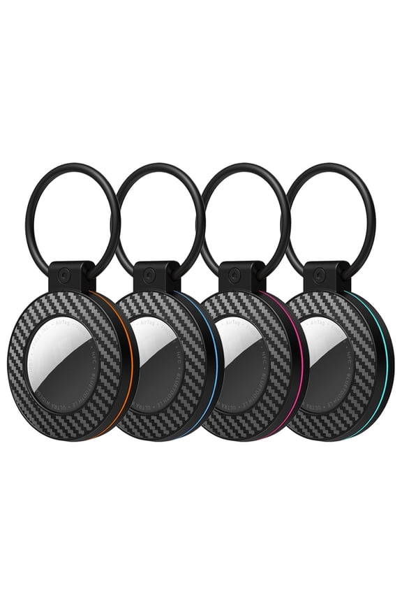 4 Pack AirTag Case, Safety Lock IP67 Waterproof Protective Cover with Keychain Compatible with Apple AirTag for Keys Bags Pets