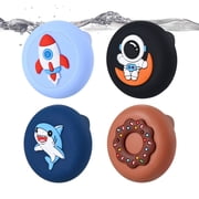 YUNOVA 4 Pack AirTag Holder, Hidden Invisible Pin Silicone Case, Compatible with Apple AirTag, Waterproof for Kids Elderly Pet