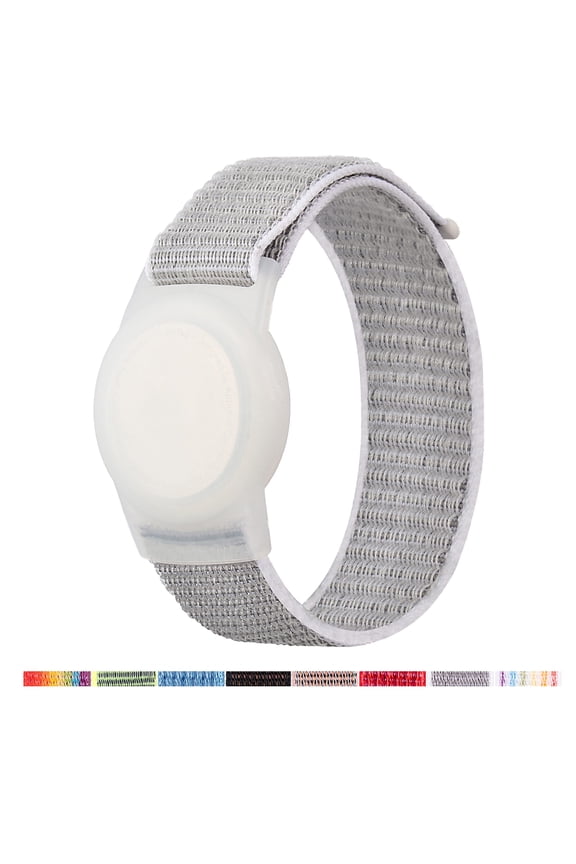 AirTag Bracelet for Kids, Apple Air Tag Protective Cover with Nylon Wristband, Anti Lost GPS Trackers Case Cover Elastic Watch Band for Toddlers Girls Boys Elders