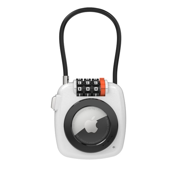 YUNOVA AirTag Holder with Combination Lock & 5-inch Steel Cable, Anti-Theft Locking Case Compatible with Apple AirTag for Luggage, Backpack, Suitcase, Pet Collar, Bike, Gym Locker, Travel Security