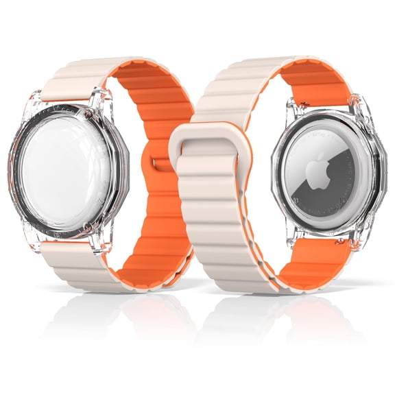YUNOVA AirTag Wristband for Kids, IPX8 Waterproof Silicone Strap with Magnetic Clasp, Adjustable Hidden Holder Compatible with Apple AirTag Tracker for Child Teen Swimming