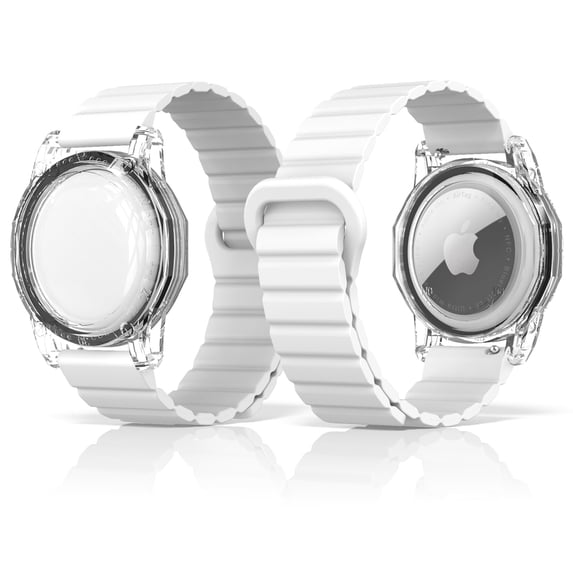 YUNOVA AirTag Wristband for Kids, IPX8 Waterproof Silicone Strap with Magnetic Clasp, Adjustable Hidden Holder Compatible with Apple AirTag Tracker for Child Teen Swimming