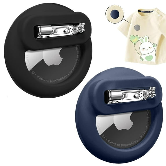 YUNOVA Apple Airtag Holder for Kids, 2 Pack Silicone Airtag Case with Safety Pins, GPS Tracker Case for Children, Elderly, Hidden Inside Clothes, Shoe, Backpack