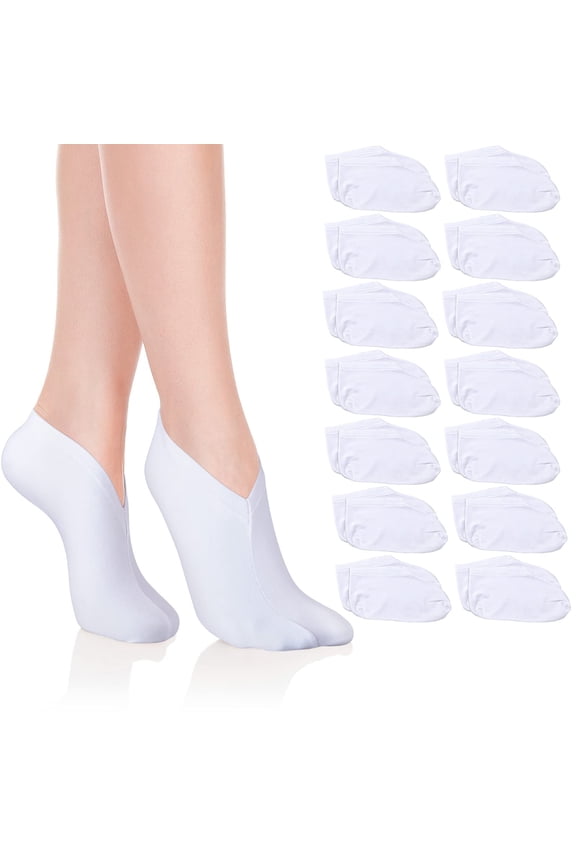 Bulk Moisturizing Socks 14-Pairs, Professional Grade Foot Care Socks, Cotton Blend Breathable Design for Overnight Lotion Lock-In, Reusable Hydrating Socks for Dry Skin Relief
