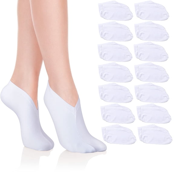 YUNOVA Bulk Moisturizing Socks 14-Pairs, Professional Grade Foot Care Socks, Cotton Blend Breathable Design for Overnight Lotion Lock-In, Reusable Hydrating Socks for Dry Skin Relief
