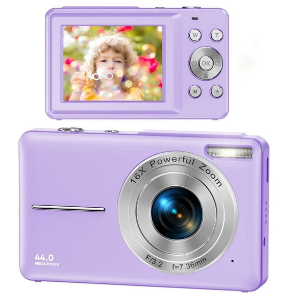 YUNOVA Digital Camera, FHD 1080P 44MP 16X Zoom, Compact Point & Shoot Camera for Kids & Teens, Portable Easy to Use, for Photography & Video Recording Webcam Feature, Ideal Gift for Children Seniors