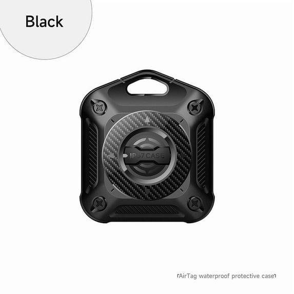YUNOVA IP67 Waterproof Carbon Fiber AirTag Case, 3M Adhesive 4-Screw Lock Hidden Mount, Compatible with Apple AirTag, Shockproof for Bike Drone Outdoor