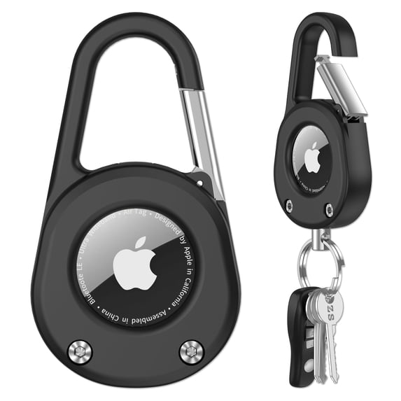 YUNOVA IPX8 Waterproof AirTag Holder Keychain, Heavy Duty Hard PC Case with Carabiner & Secure Lock, Dual Mode Compatible with Apple AirTag 1st & 2nd Gen for Keys Luggage Backpack