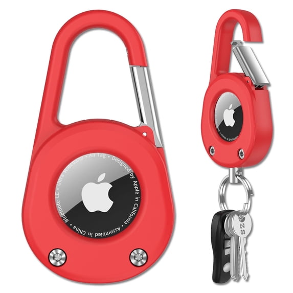 YUNOVA IPX8 Waterproof AirTag Holder Keychain, Heavy Duty Hard PC Case with Carabiner & Secure Lock, Dual Mode Compatible with Apple AirTag 1st & 2nd Gen for Keys Luggage Backpack