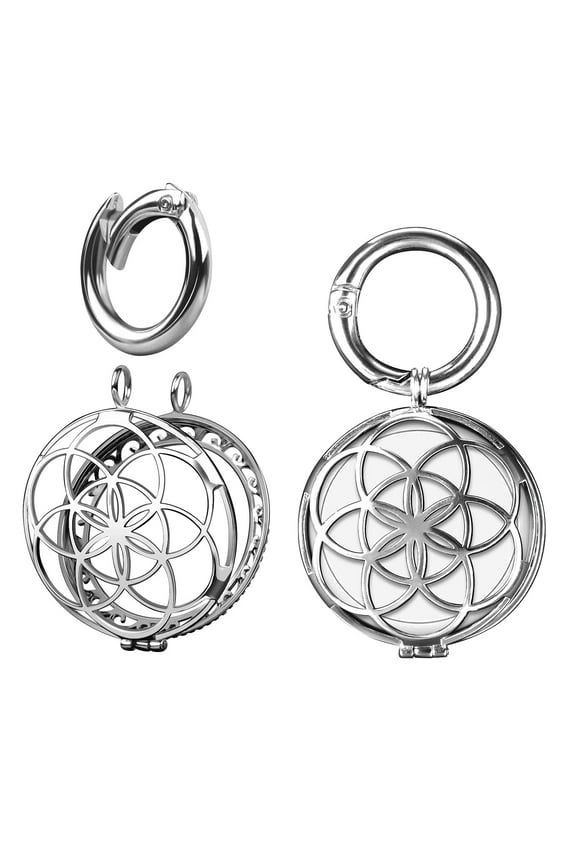 Metal AirTag Holder Keychain - Exquisite Hollow Flower Design Jewelry-Grade Tracker Cover, Signal-Friendly Accessory for Keys/Pet Collars/Wallets (Compatible with Apple 2021)