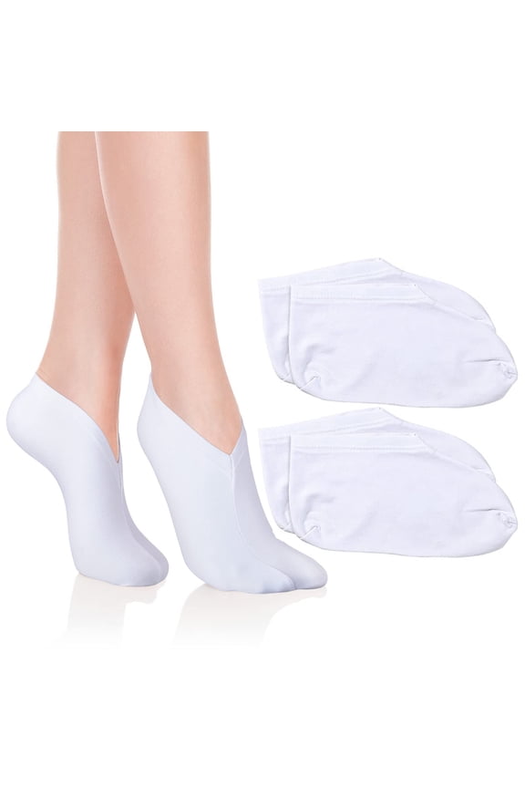 Overnight Moisturizing Socks 2-Pairs, Spa Therapy Socks for Dry Cracked Feet, Breathable Cotton Blend Socks Lock in Foot Creams, Reusable Hydrating Socks for Women/Men