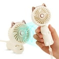 thumbnail image 1 of YUNOVA Portable Foldable USB Rechargeable Desk Fan​ with 8200 RPM 3-Speed Settings, Cute Cat Ear Design Personal Cooling Fan for Women/Kids Travel, Outdoor, Office & Home Use, 1 of 7