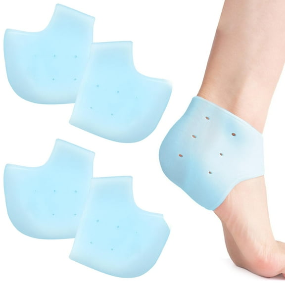 ​YUNOVA Silicone Heel Cups - 2 Pairs Premium Gel Inserts Relieving Plantar Fasciitis & Heel Spurs, Non-Slip Design Keeps Feet Dry, Easy to Clean for Men and Women, Fits All Foot Sizes