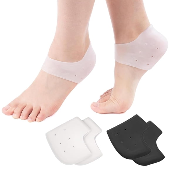 ​YUNOVA Silicone Heel Protectors - 2 Pairs Gel Pads for Instant Heel Pain Relief, Plantar Fasciitis & Achilles Tendinitis, Breathable Cups Fits Most Shoes, Comfort All-Day Wear