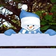 thumbnail image 1 of YUNOVA Snowman Fence Peeker Outdoor Christmas Decoration, 15.7" Wide Smiling Snowman with Blue Hat Yard Sign, Waterproof Corrugated Plastic Holiday Decor for Garden Fence, 1 of 7