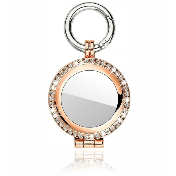 YUNOVA Sparkling Rhinestone AirTag Case Holder - Diamond Bling Keychain Cover Compatible with Apple AirTag, Durable Metal Protective Sleeve for Pets/Kids Tracking Accessories