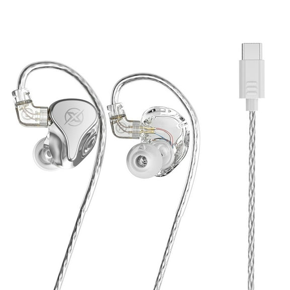 YUNOVA Type-C IEM Headphones, High-Resolution Dynamic Driver Studio Ear Monitors, Detachable Cable with Mic, Noise Isolating In-Ears, Fits for Samsung S23 FE S22/ iPhone 15(Plus/Pro/Pro Max)