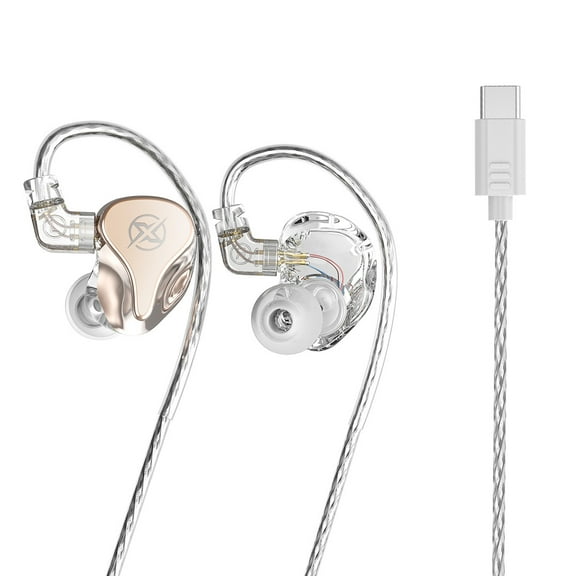 YUNOVA Type-C IEM Headphones, High-Resolution Dynamic Driver Studio Ear Monitors, Detachable Cable with Mic, Noise Isolating In-Ears, Fits for Samsung S23 FE S22/ iPhone 15(Plus/Pro/Pro Max)