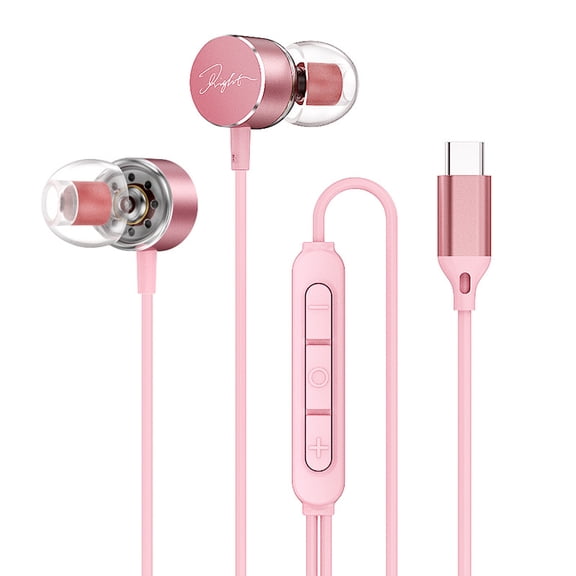 YUNOVA USB C Wired Earphones with Mic, 10mm Driver HiFi Sound & DAC Decoding, In-Line 3-Button Control for Samsung Galaxy S25/S24, Google Pixel 8/9, iPhone 15/16/17 Pro Max (Type-C)