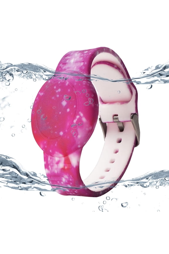 Waterproof AirTag Bracelet for Kids, Soft Silicone Air Tag Hidden Holder Case Compatible withAirtag, Adjustable Anti-Lost Printed Strap GPS Traker for Toddler Child