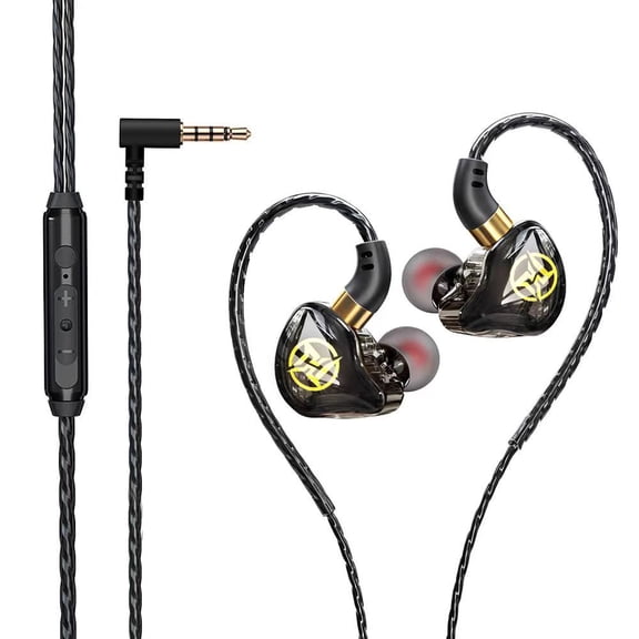 YUNOVA Wired Gaming Earpiece with Over-Ear Hooks, Noise Isolating In-Ear Headphones with Mic, 3.5mm Jack for Precise Footstep Sound, Compatible with PC, PS5, Xbox, Phone