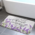 thumbnail image 1 of YUNRUN Floral Purple Flannel Bath Rug, 29'' x 17'', Non Slip, 1 of 1