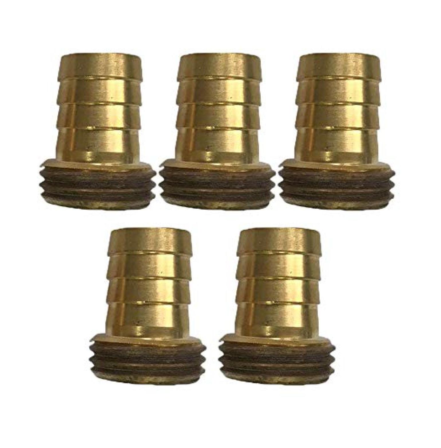 YUNTIE Brass Garden Hose Swivel Connector(Pack of 5) (1/2" Barb x 3/4