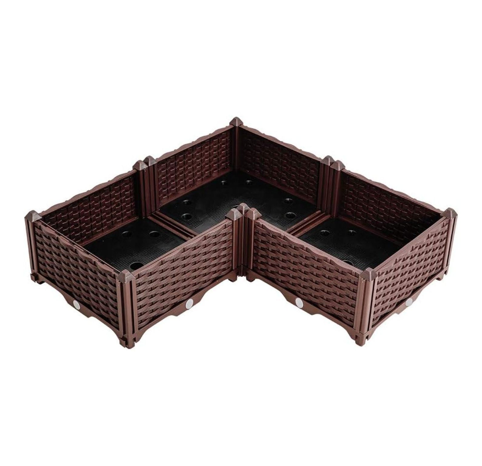 YUNTIE LShaped Planter Box Corner Raised Garden Bed Kit Vegetables