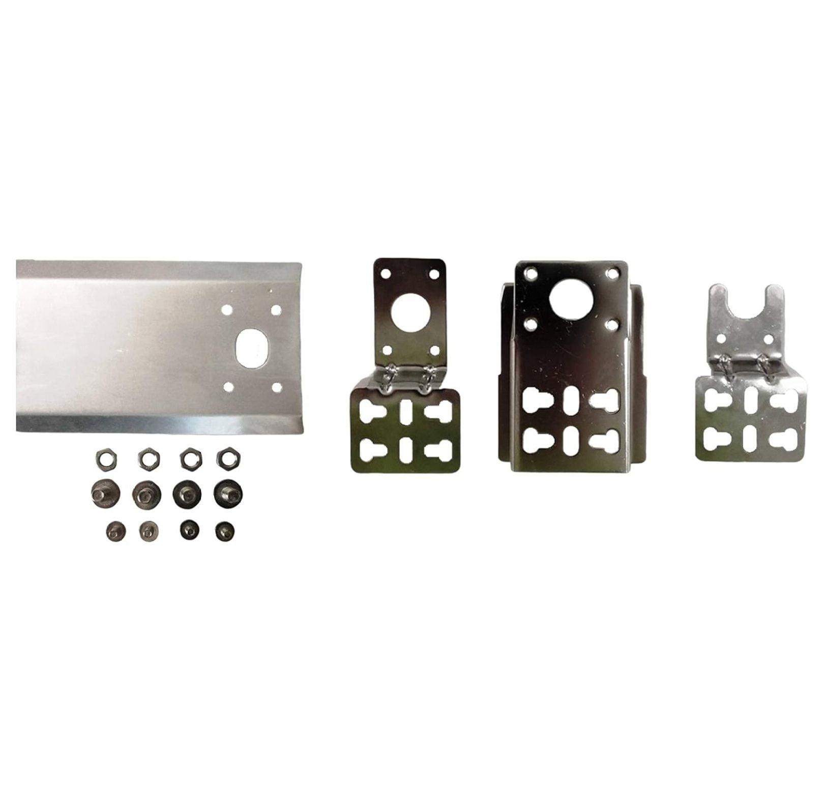 YUNTIE OneGrill Chrome Steel Universal Grill Rotisserie Mounting Bracket Set with Integrated