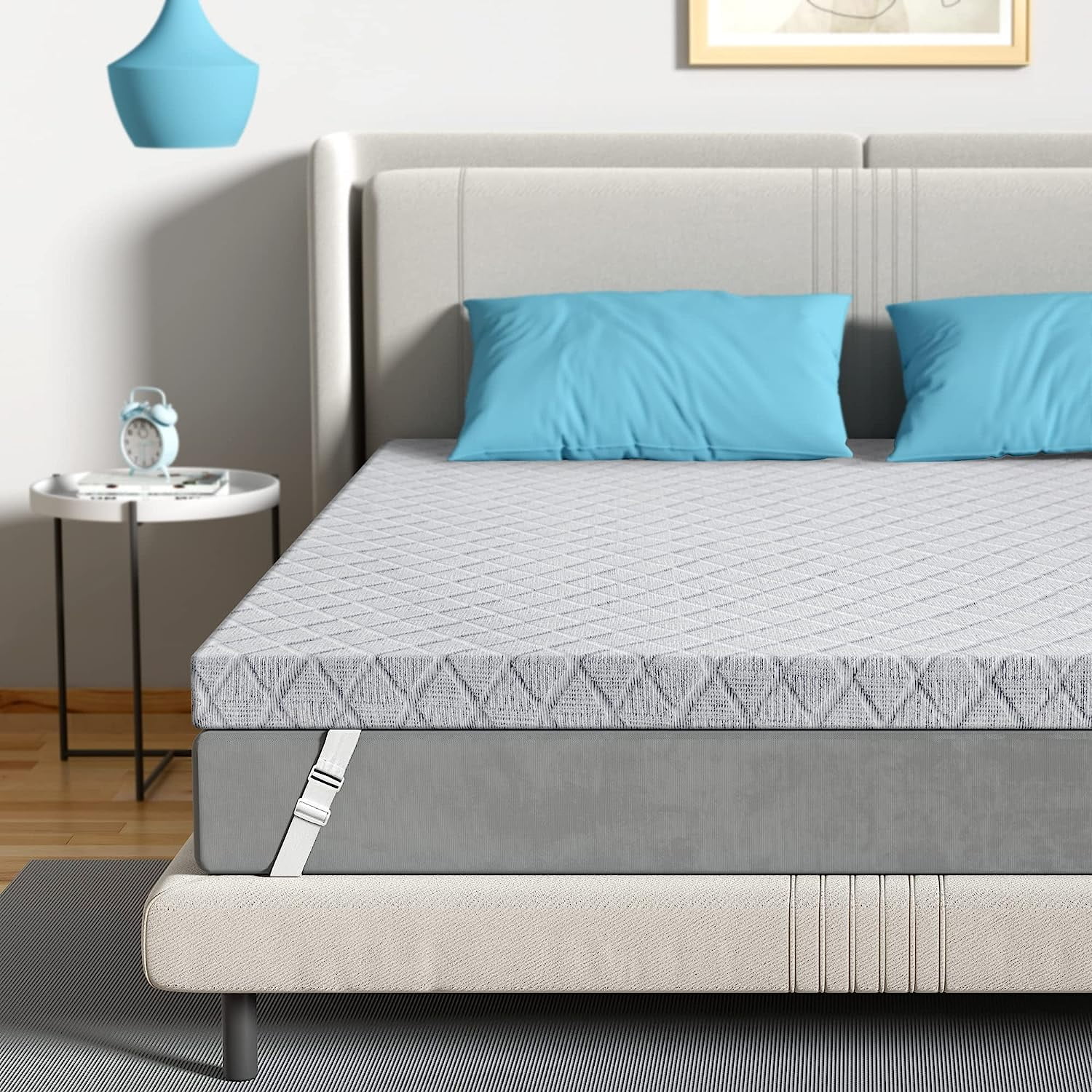 YUNWEN 3 Inch Firm Mattress Topper Queen Firm to Extra Firm Memory Foam Bed Topper Relieve