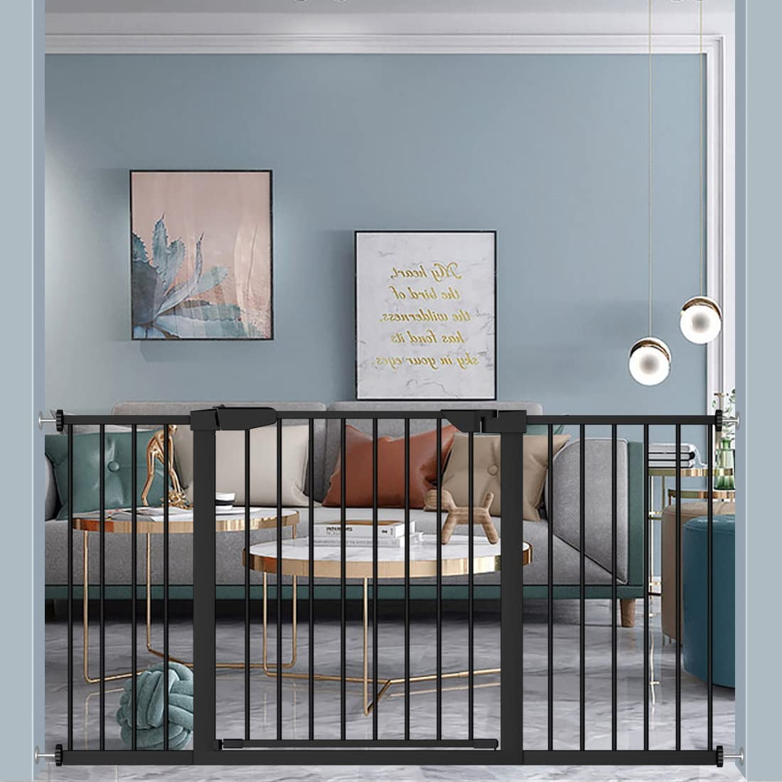 Baby gate 60 inches wide pressure mounted hotsell