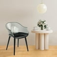 YUNWEN Set of 4 Modern Translucent Smoky Black PC Dining Chairs, Clear