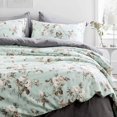 YUNWEN Shabby Chic Floral Duvet Cover and Pillowcases Set Cottage