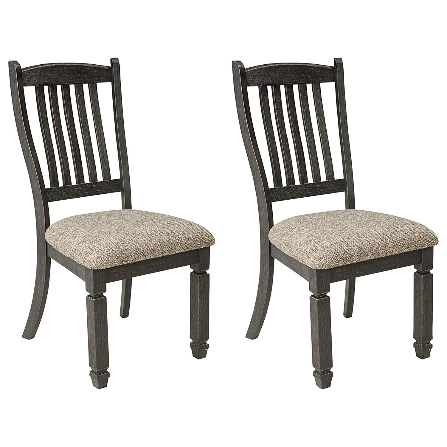 Tyler Creek Black Upholstered Wood Side Chair with Slat Back