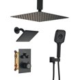 YUNXI 12inch Thermostatic Shower System Ceiling Mounted 3 Function