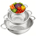 thumbnail image 1 of YUOFD Stainless Steel Colander Set of 3(1-3-5quart), Mesh Colanders & Food Strainer, Metal Strainers and Colanders With Handles For Kitchen/Draining Pasta/Rinsing Vegetables Fruits, 1 of 8