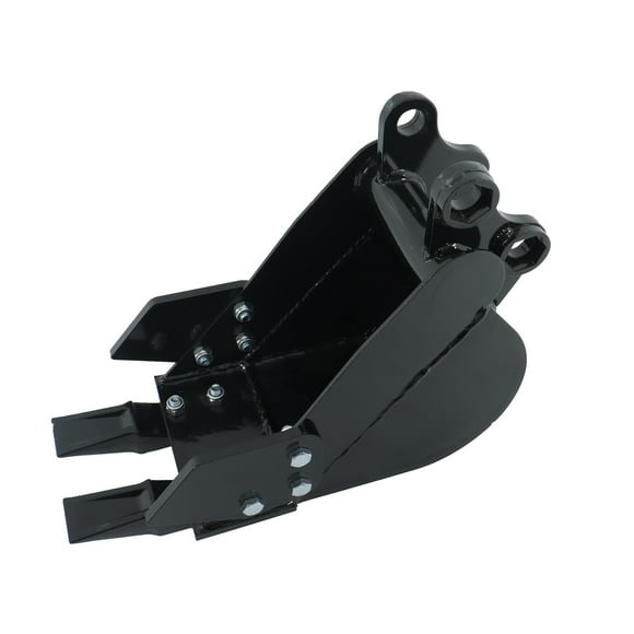 YUONAO 7.78in Mini Excavator Bucket, 200mm Narrow Digging Attachment with 0.98in Pin Hole, 3.54in Center Distance  Metal Trenching Bucket with Teeth for Compact Diggers