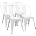 thumbnail image 1 of YUONAO Metal Dining Chair Set of 4, Stackable Trattoria Bistro Chairs for Indoor and Outdoor Use, Vintage Chic Side Chair for Cafe, Kitchen, Patio, Restaurant(Ivory White), 1 of 12