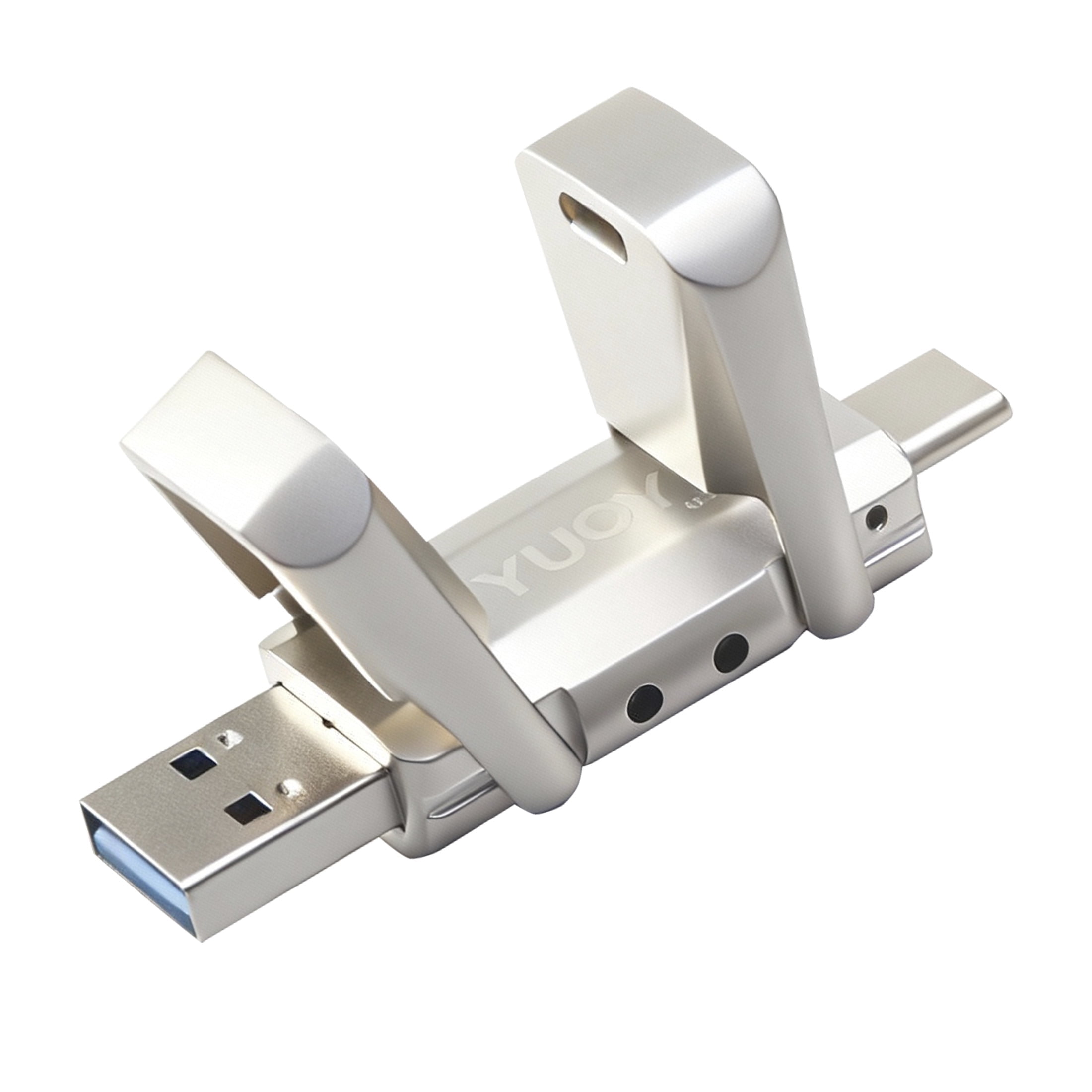 YUOY 256GB Flash Drive, USB C & USB A 3.0 Dual Connectors, 100MB/s Transfer, 1 Pack Thumb Drive Compatible with iPhone 15, 16, 17 Series/Android Phone/PC/Mac/Car Audio
