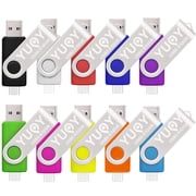 YUOY USB 2.0 Flash Drive Swivel USB-A & Type-C, 32GB Thumb Drive Wide Compatibility for Smartphones, Tablets, Laptops & More, 10 Pack Memory Stick