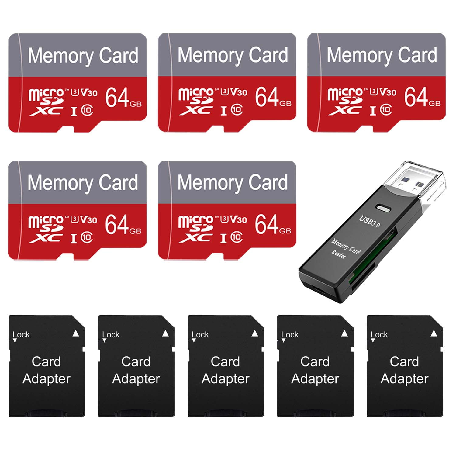 Carte Micro SD 64 Go Contient Adaptateur SD, microSDXC Full HD & 4K UHD  UHS-I U3 V30 A1 Micro Carte SD Stockage Externe pour A599 - Cdiscount  Appareil Photo