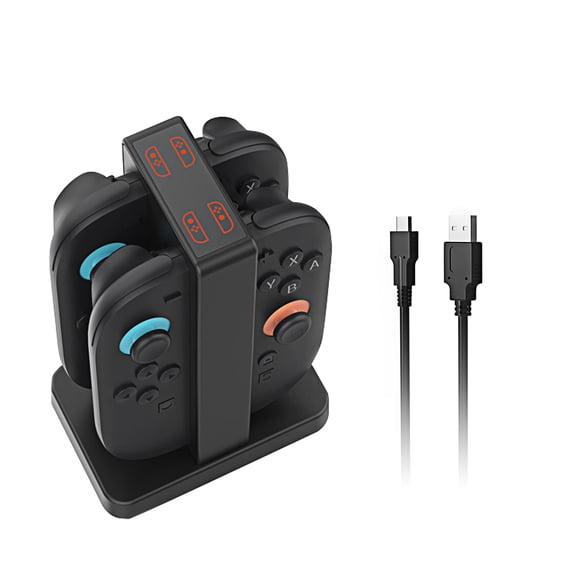 YUOY Charging Dock for Nintendo Switch 2 Joy-Con – 4 in 1 Swtich Controller Charger with LED Indicators & Buzzer Alarm