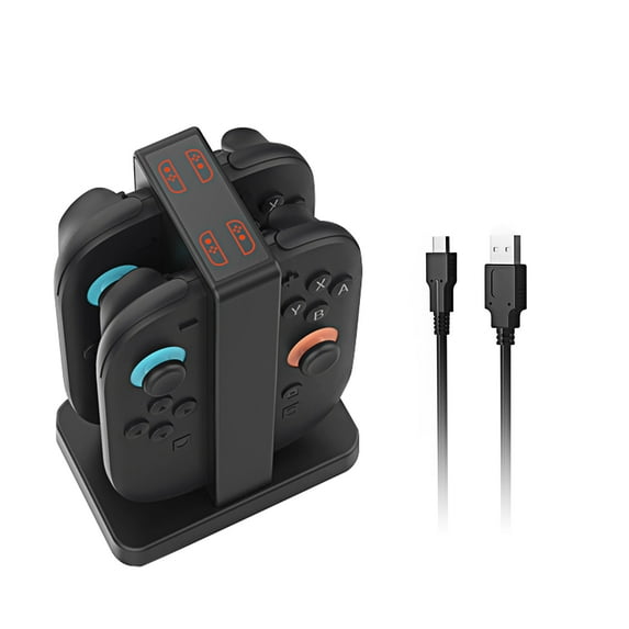 YUOY Charging Dock for Nintendo Switch 2 Joy-Con – 4 in 1 Swtich Controller Charger with LED Indicators & Buzzer Alarm