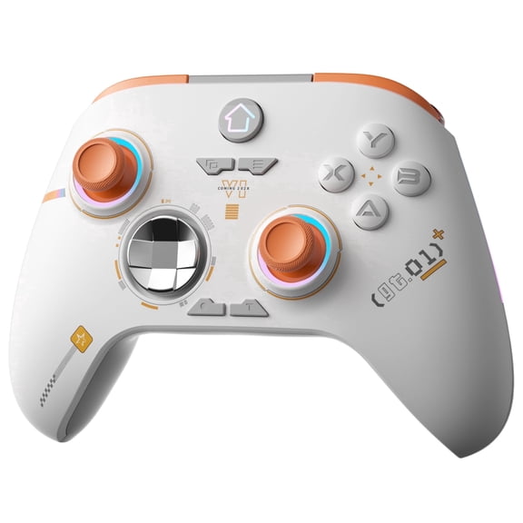 YUOY Wireless Controller for Xbox One X/S & Series X/S & PC with RGB Light, Programmable, Turbo, Motion Sensor, Dual Vibration - White